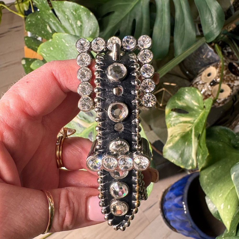 B.B. Simon Black and Silver Dog Collar